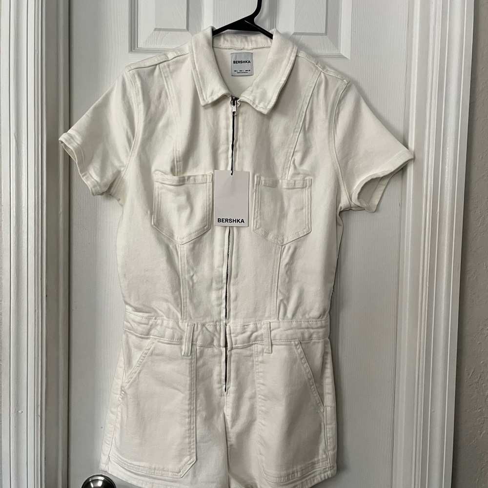 Bershka White Jumpsuit